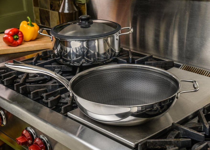 Frieling Black Cube 12-1/2 Inch Stainless/nonstick Hybrid Wok | ShopSimon