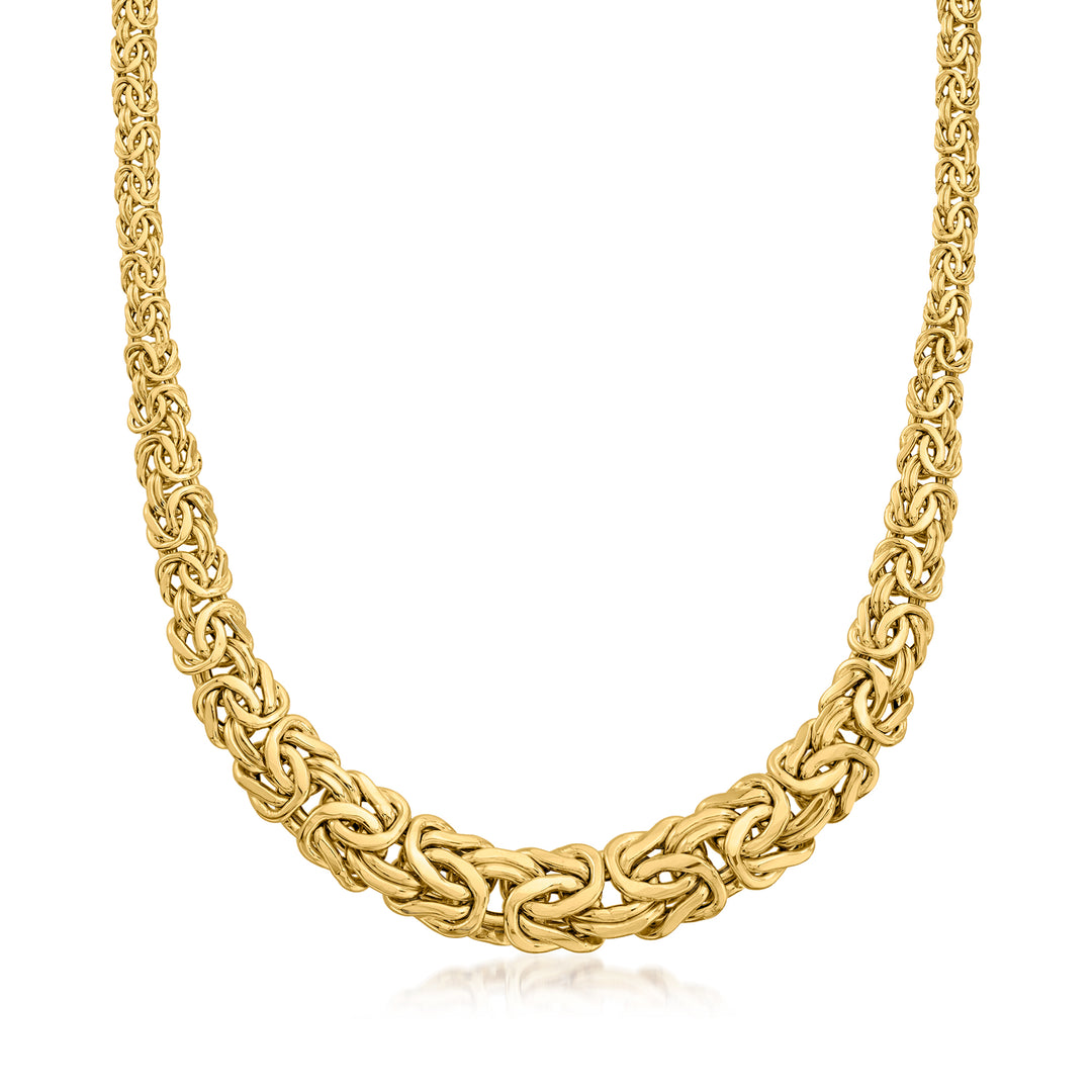 Ross-Simons 18kt Yellow Gold Graduated Byzantine Necklace | ShopSimon