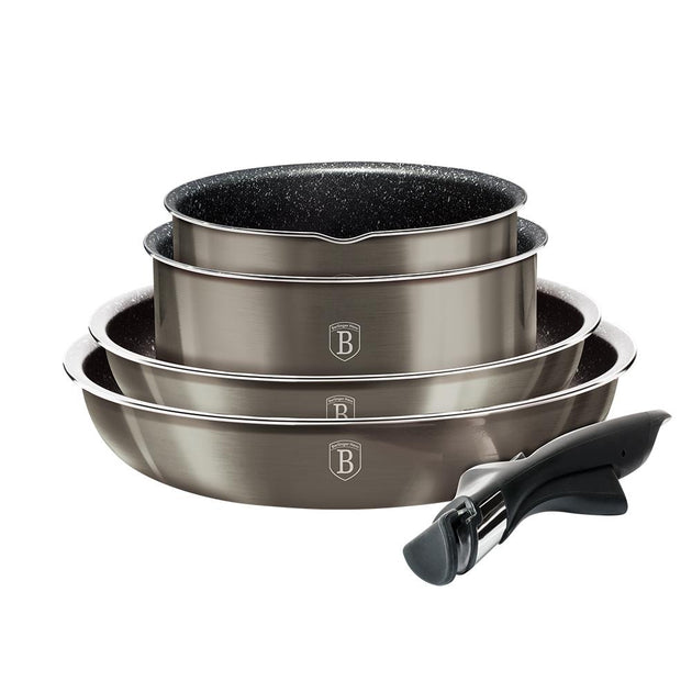 Berlinger Haus 9-Pieces Cookware Set w/ Detached Ergonomic Handle ...