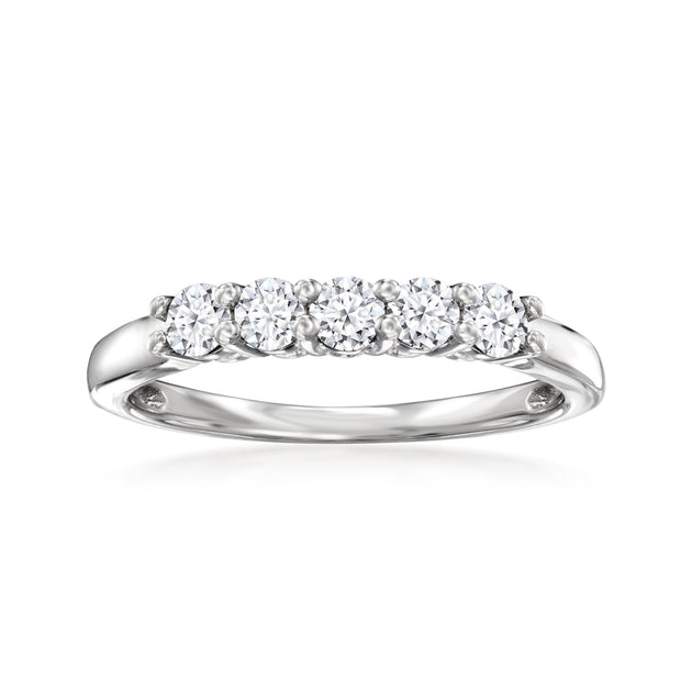 Ross-Simons Lab-grown Diamond 5-stone Ring In Sterling Silver | ShopSimon