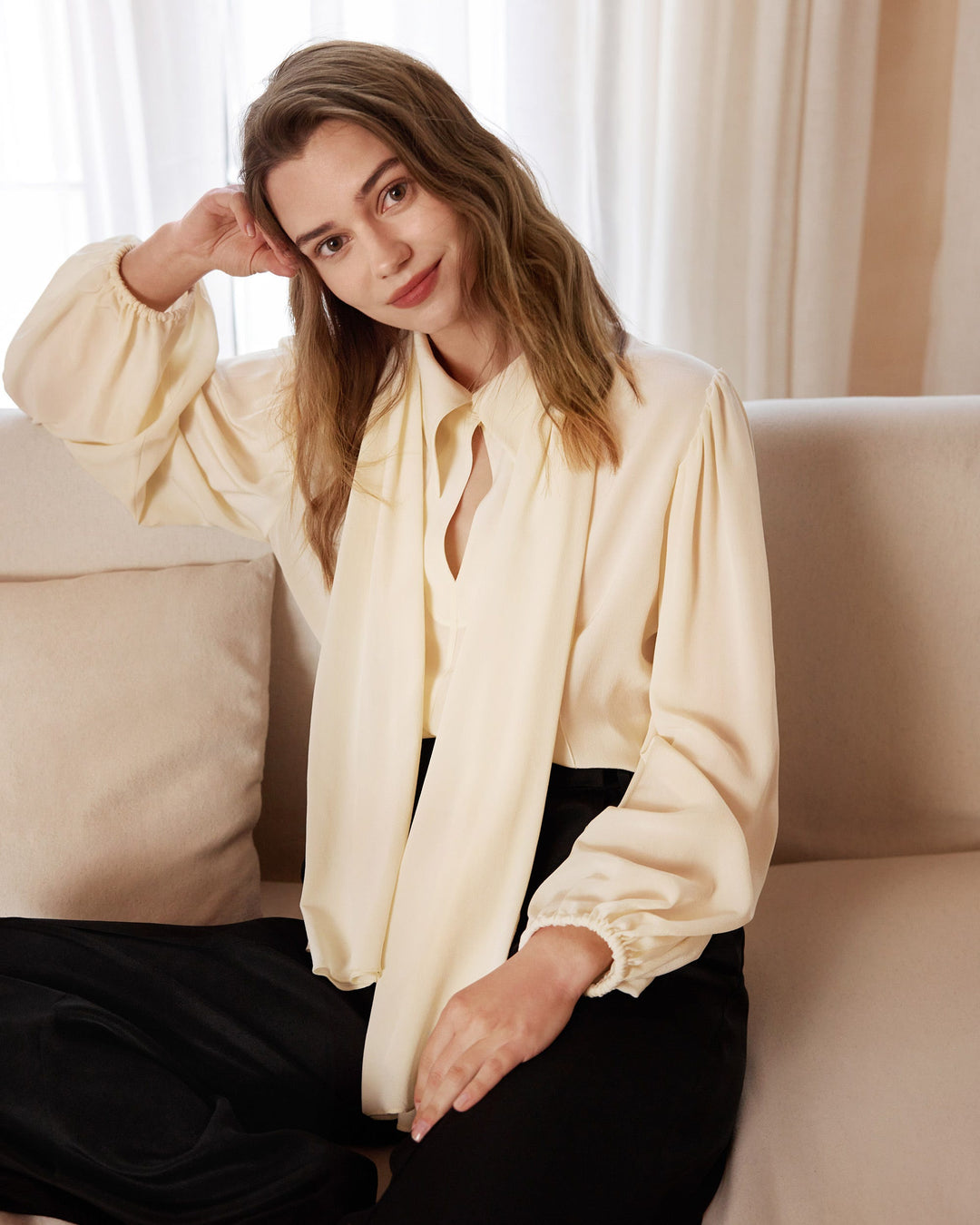 LILYSILK Elegant Pullover Silk Peony Blouse for Women