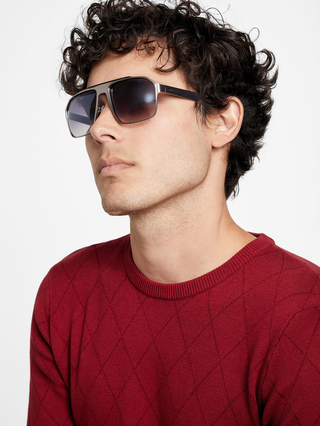 Guess Factory Flat Aviator Metal Sunglasses | ShopSimon display picture 1