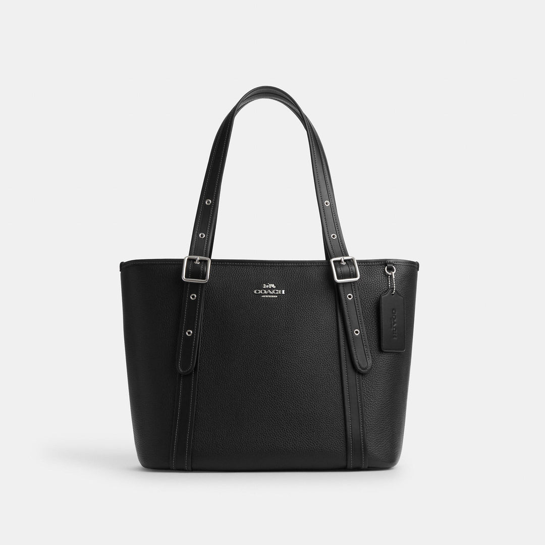 COURONNE●Aster Tote 38 Black Tote bag with square metal eyelets