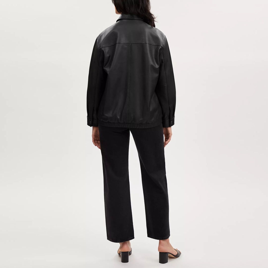 Coach Outlet Oversized Leather Jacket | ShopSimon