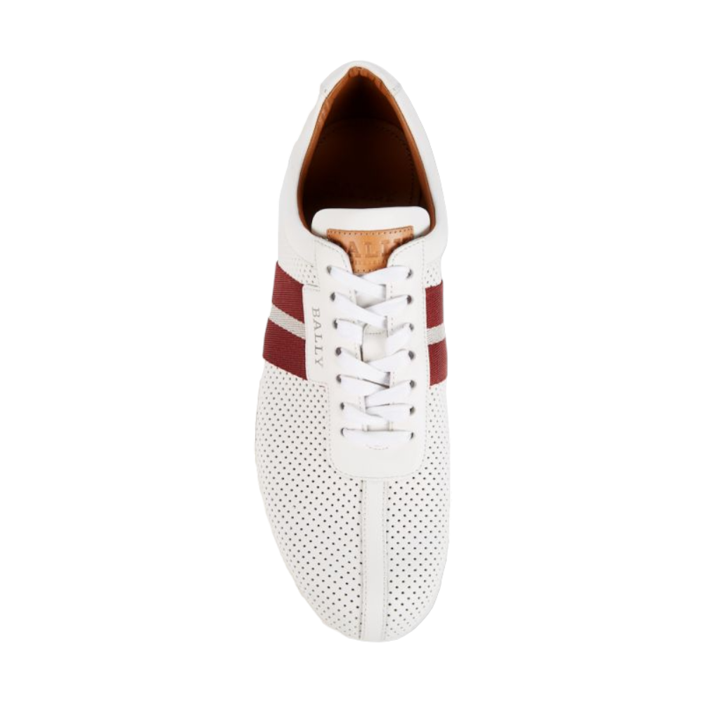 Bally Frenz Men s 6233822 White Perforated Leather Sneakers ShopSimon