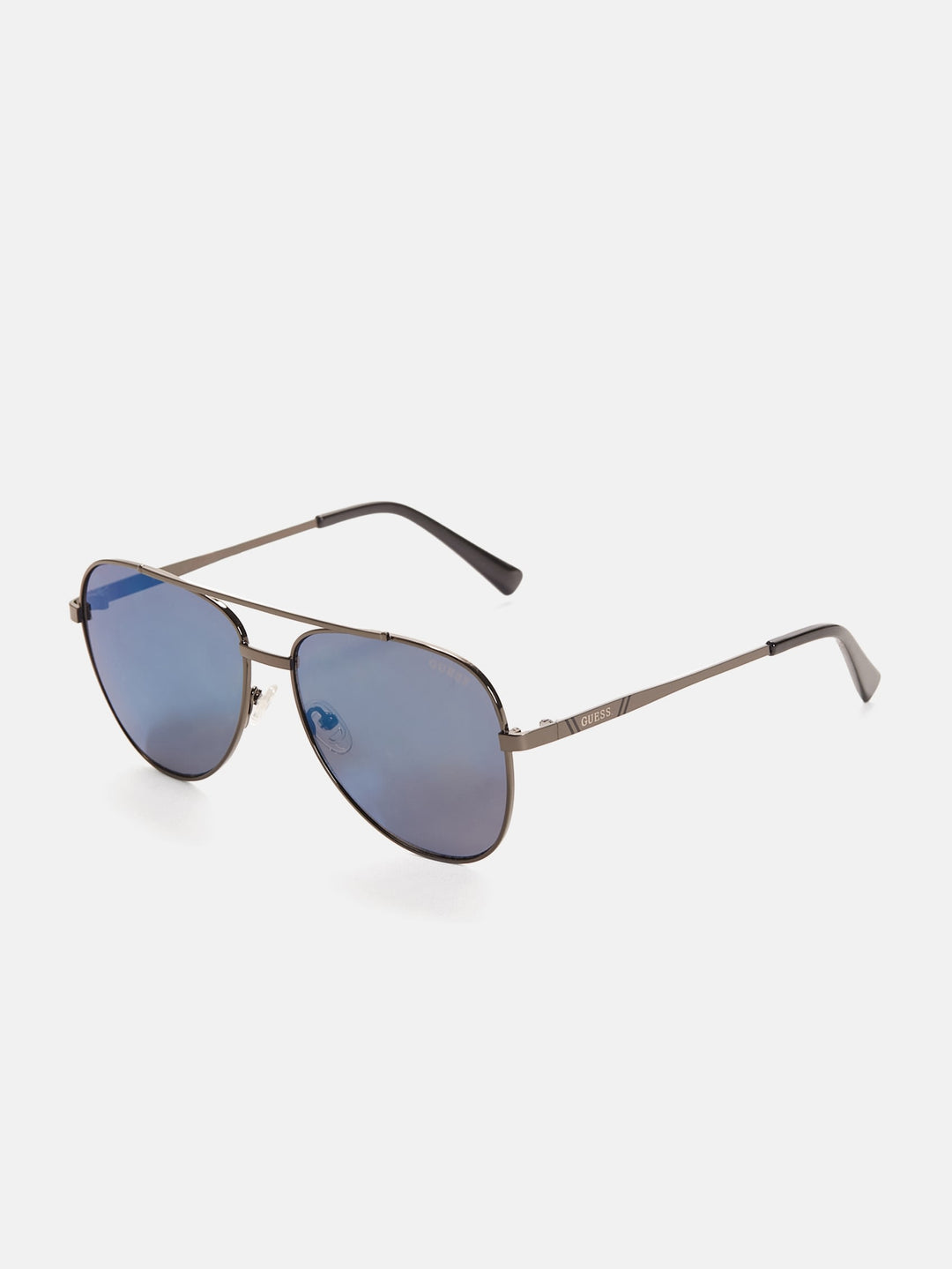Guess Factory Striped Metal Aviator Sunglasses | ShopSimon