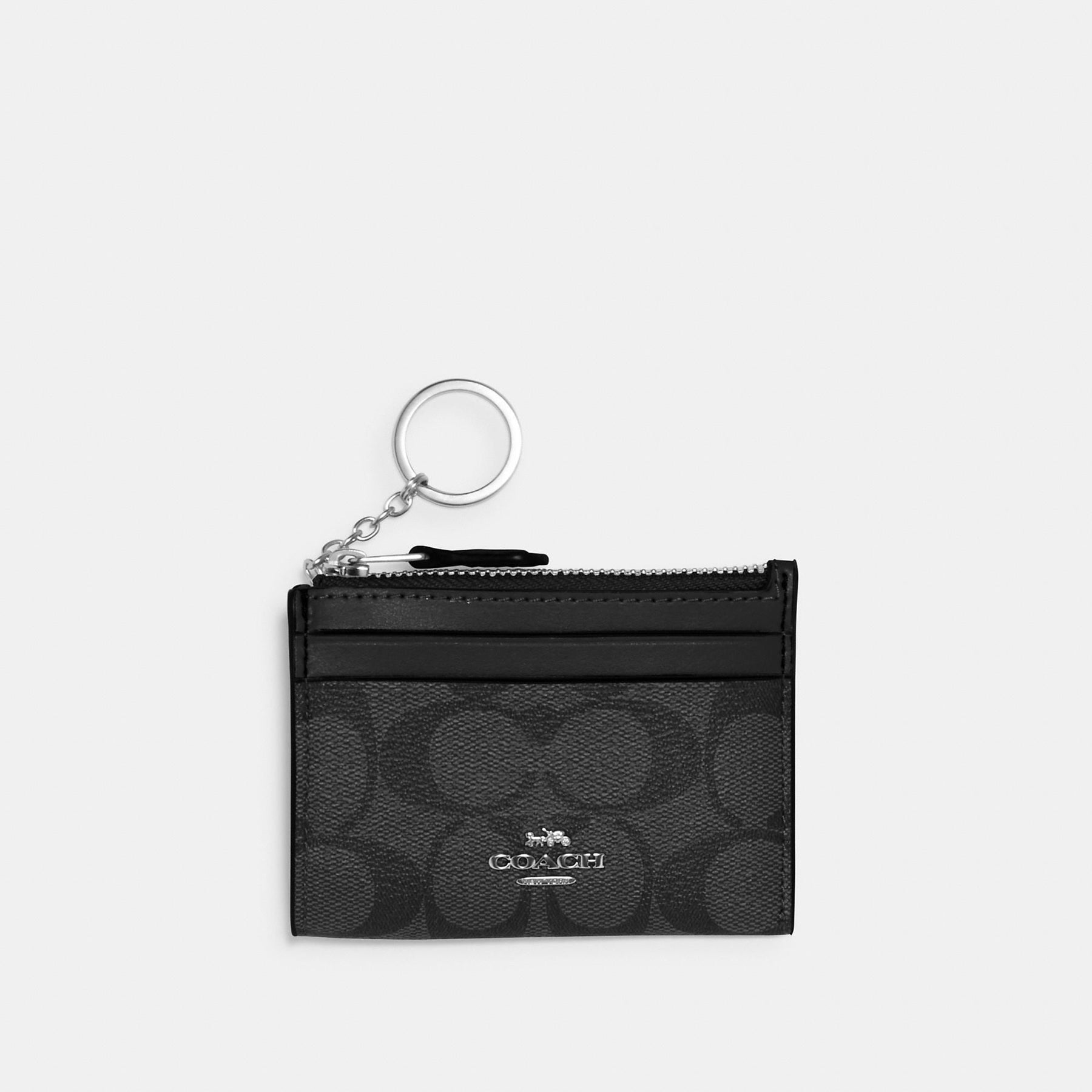 COACH Leather Id Case In Signature hotsell Canvas Gold/Blk