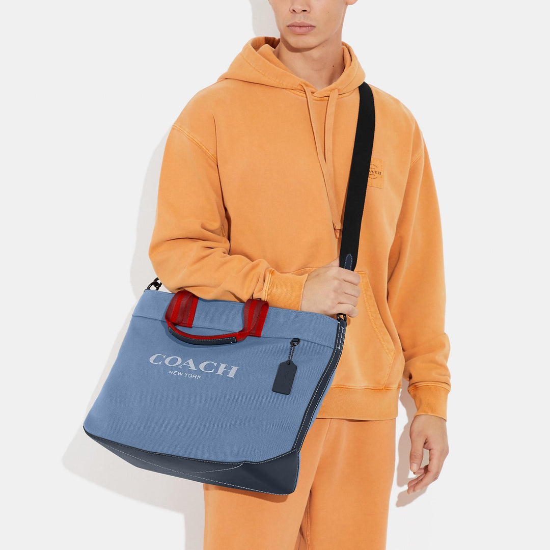【COACH】Tote 38 キャンバス スムース レザー トート バッグ Coach Outlet Tote 38 | ShopSimon