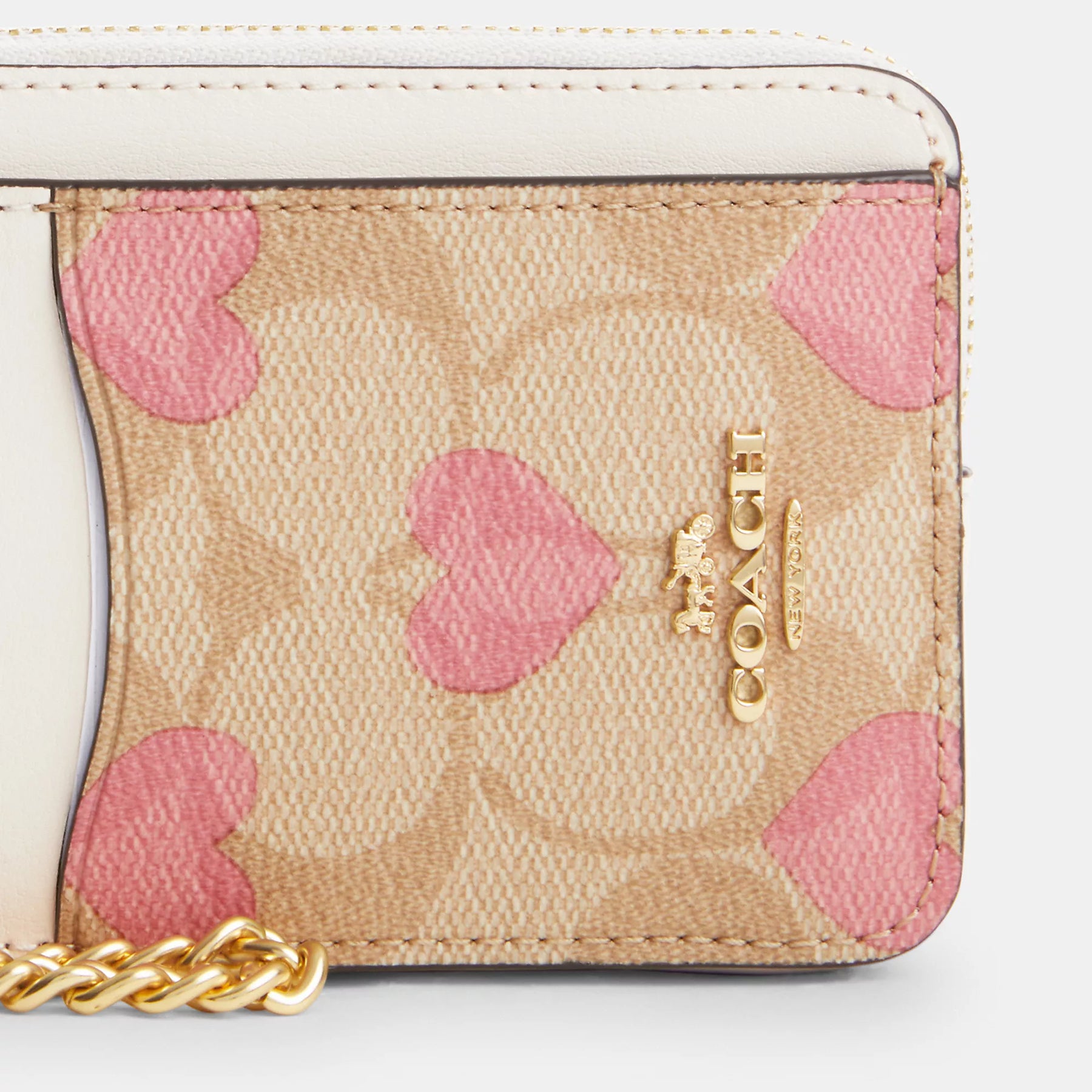 ★Coach★ Small House Around Card Case with Heart Print COACH® | Essential Small Zip Around Card Case With Quilting